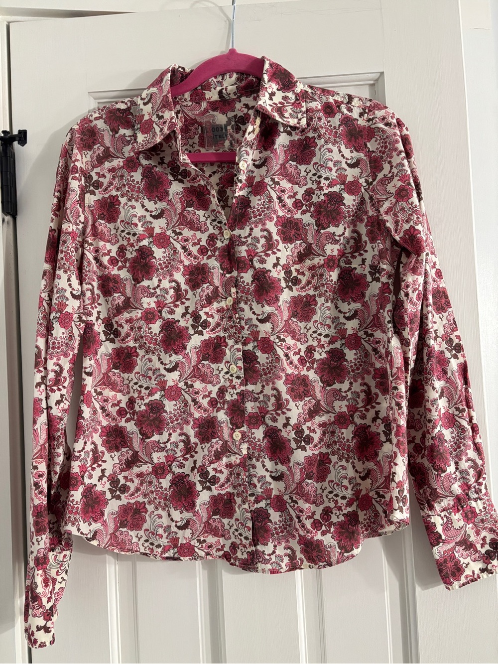 0039 Italy Floral Paisley Shirt - Size Small (tagged size 1)